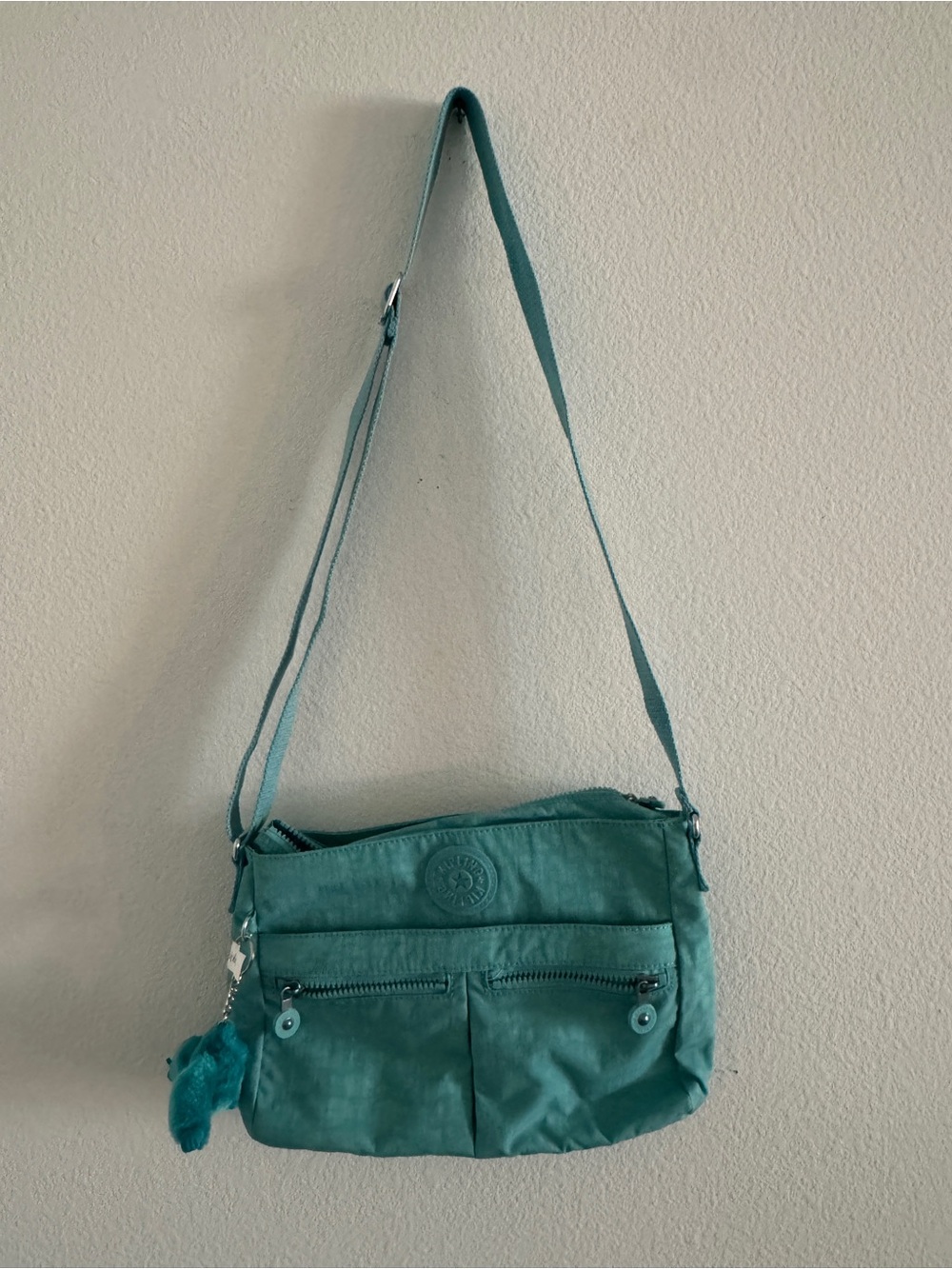 Kipling Teal Crossbody Bag with Front Pockets